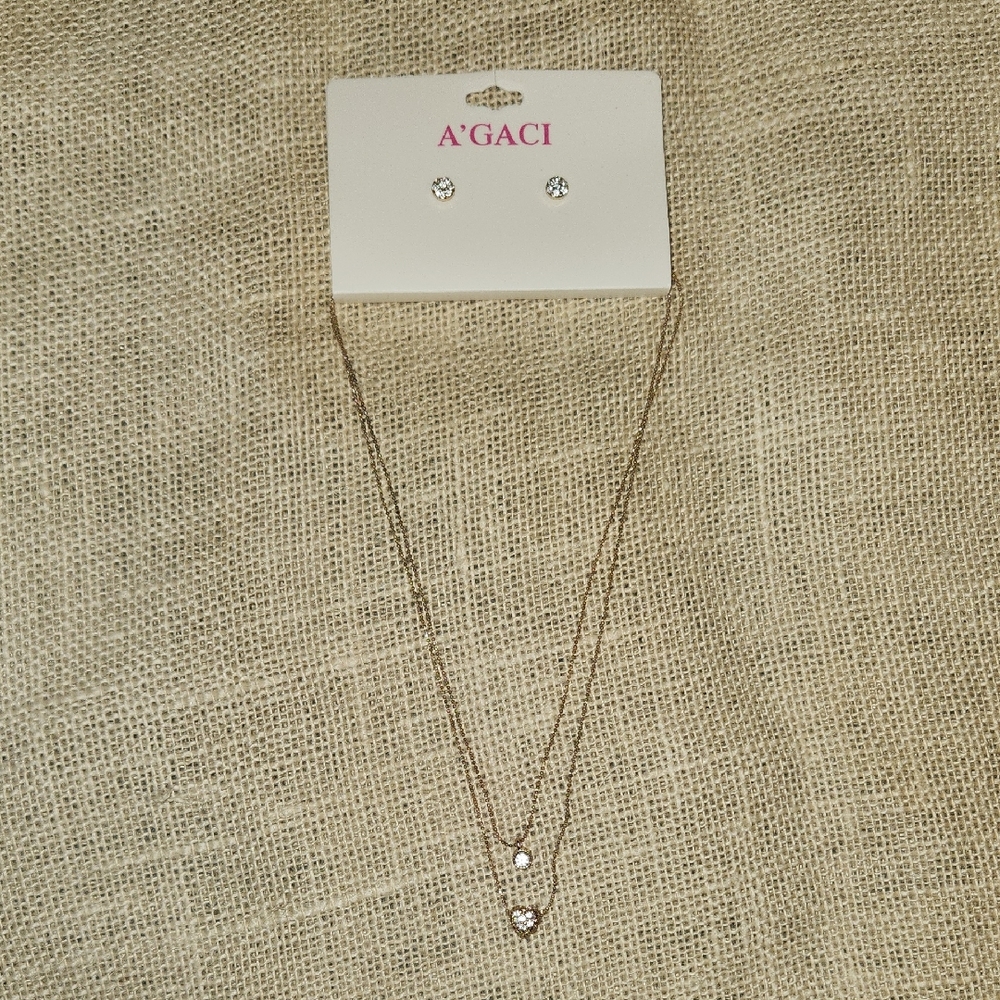 🔥3 For 10🔥A'GACI Gold Necklace and Earring Set